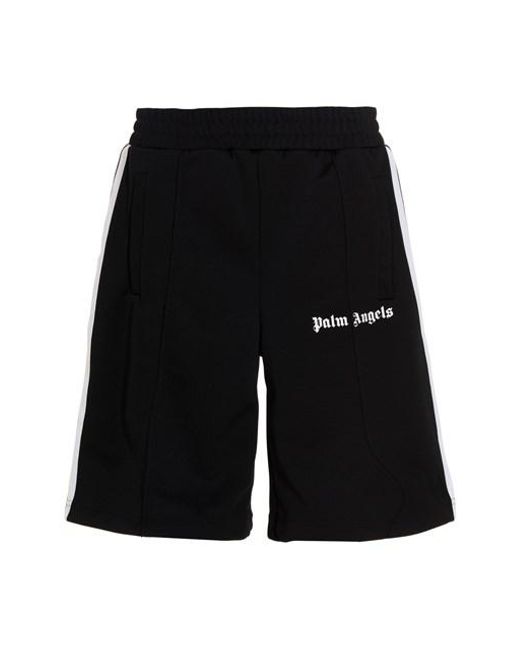 Palm Angels Bermuda Shorts With Contrast Bands in Black for Men - Lyst