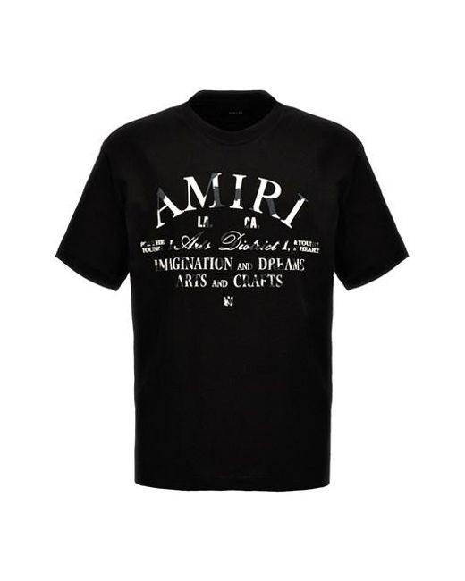 Amiri Black 'distressed Arts District' T-shirt for men
