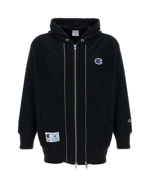 Felpa con cappuccio Champion x di Undercover in Black da Uomo
