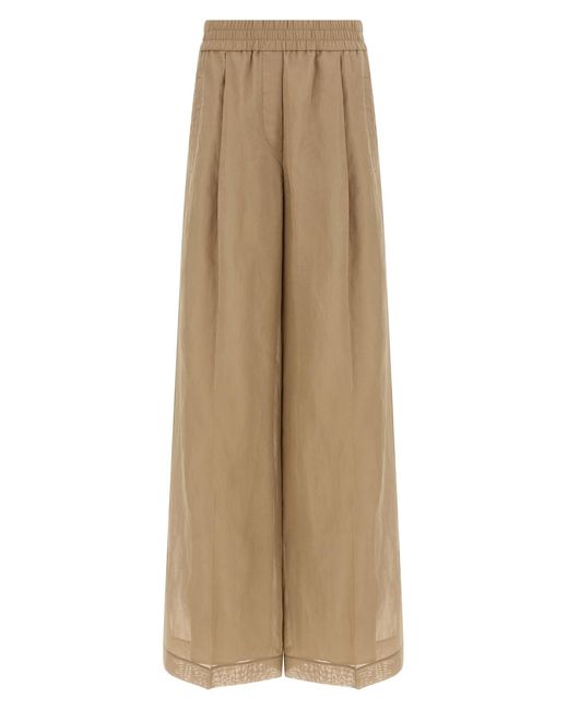 Brunello Cucinelli Natural 'loose Track' Pants