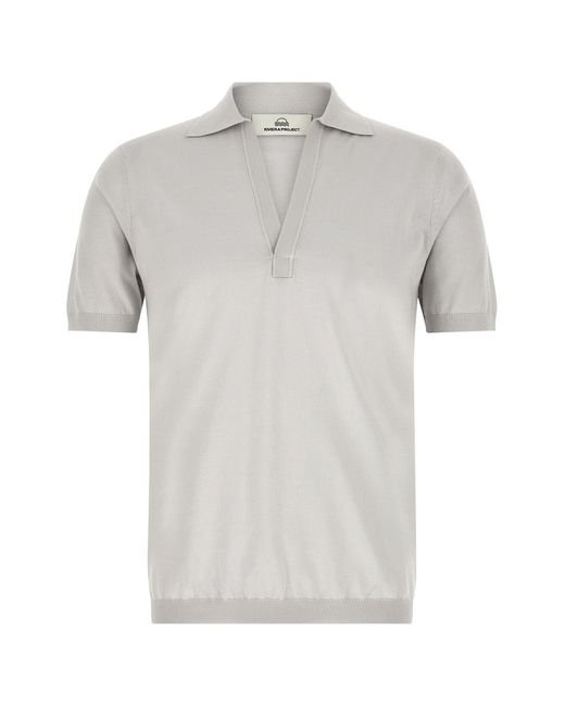 Rivvia Projects Gray 'Open Collar' Polo Shirt for men