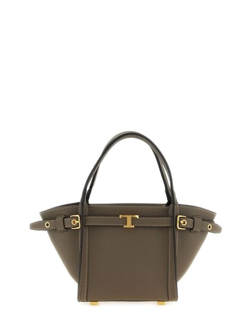 Tod's Brown 'tim' Mini Shopping Bag