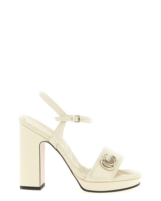 Gucci White 'doppia G' Sandals