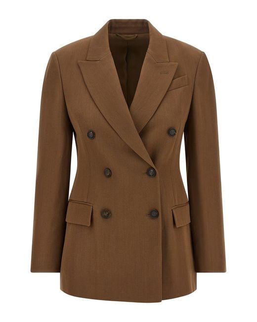 Brunello Cucinelli Brown Double-breasted Blazer