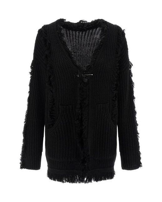 R13 Black 'fringe' Cardigan