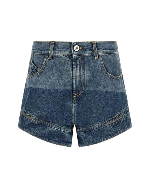 The Attico Blue Cut-out Shorts
