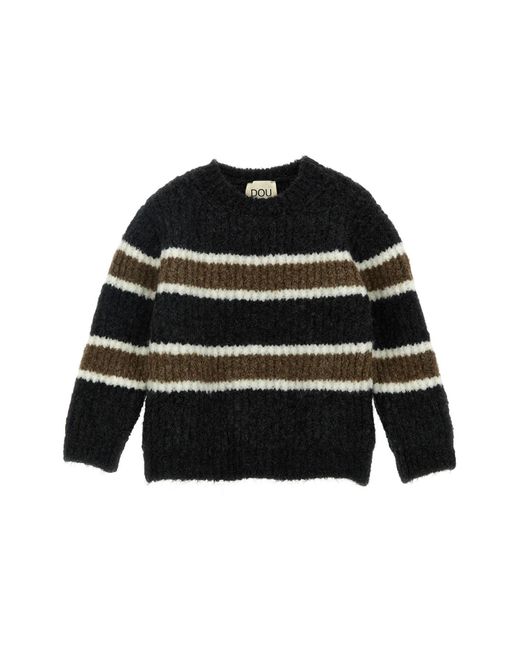 Douuod Black Striped Sweater