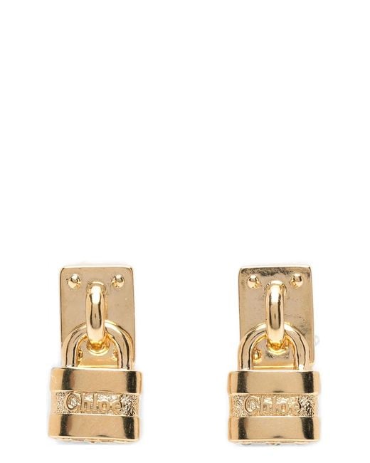 Chloé Natural 'paddington' Mini Padlock Earrings