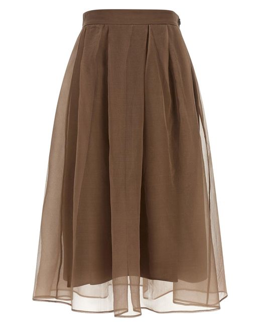 Brunello Cucinelli Brown 'circle' Skirt