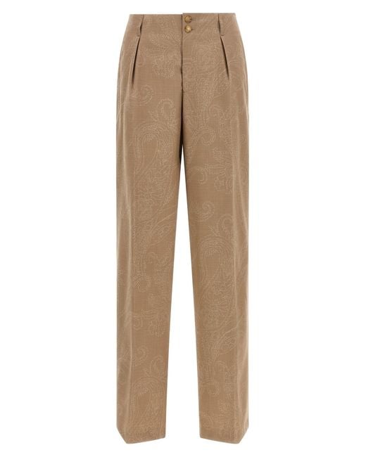 Etro Natural Paisley Jacquard Pants