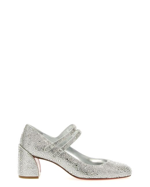 Christian Louboutin White 'miss Jane Strass' Pumps