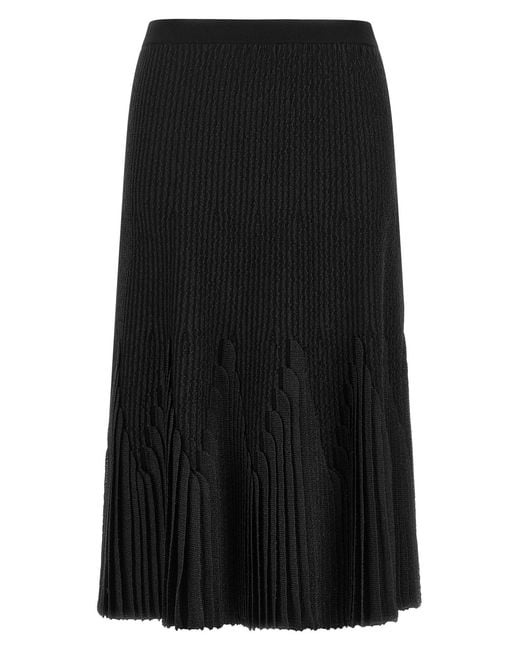Elisabetta Franchi Black Ruffled Skirt
