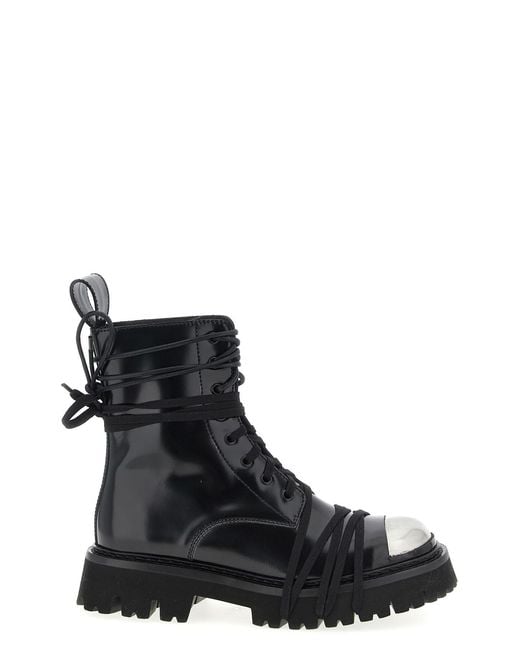 Moschino Black 'Combat' Combat Boots