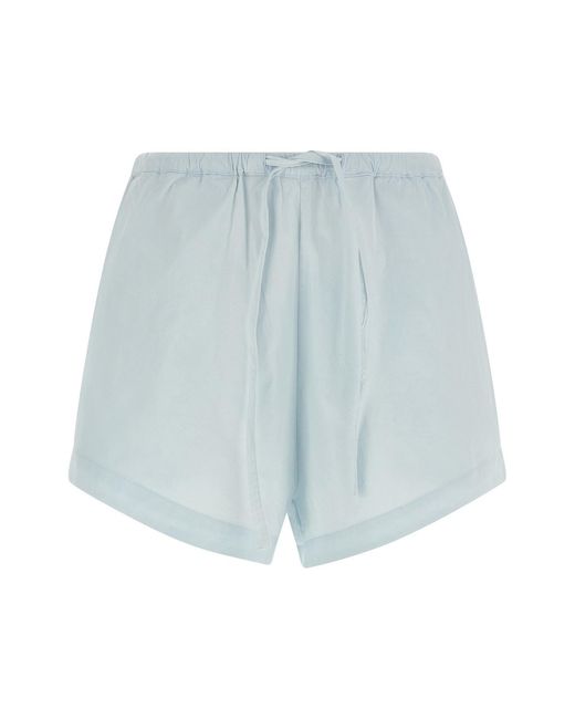 ROTATE BIRGER CHRISTENSEN Blue Poplin Shorts