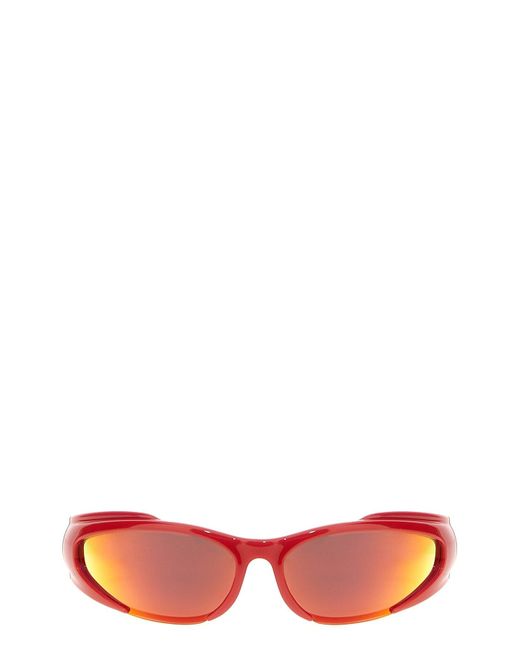 Balenciaga Red 'reverse Xpander Rectangle' Sunglasses