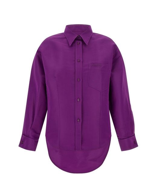 Balenciaga Purple Silk Shirt