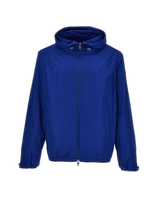Moncler Blue 'clapier' Hooded Jacket for men