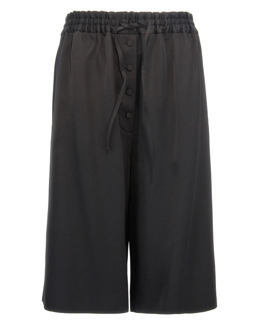 Jil Sander Black Silk Viscose Bermuda Shorts