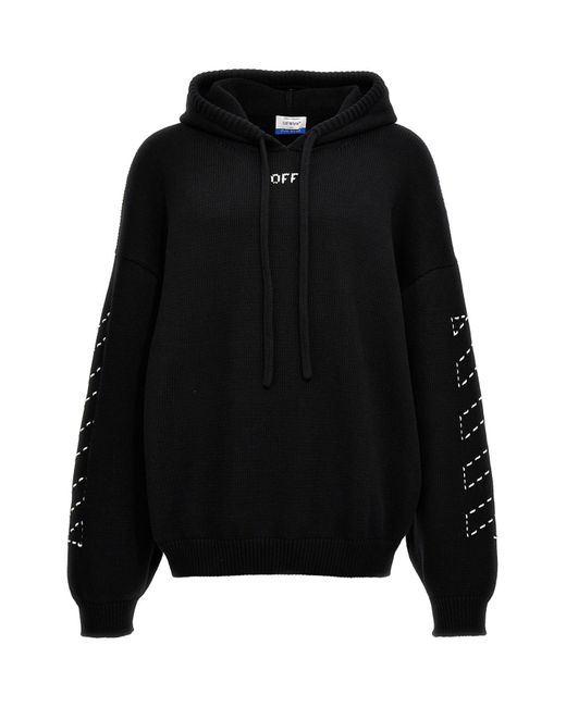 Off-White c/o Virgil Abloh Black 'stitch Arr Diags' Hooded Sweater for men