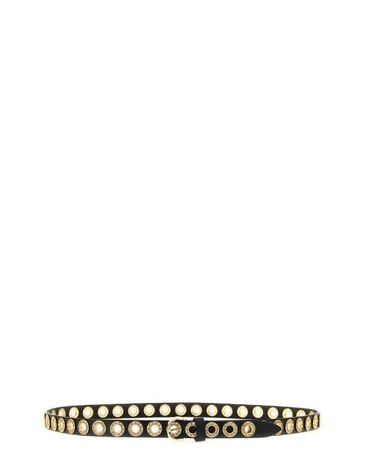 Pinko Black Crystal Studs Belt