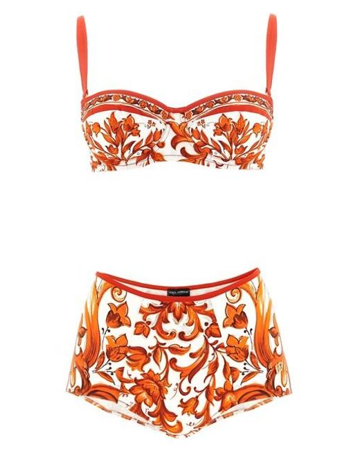 Bikini 'Maiolica' di Dolce & Gabbana in Orange