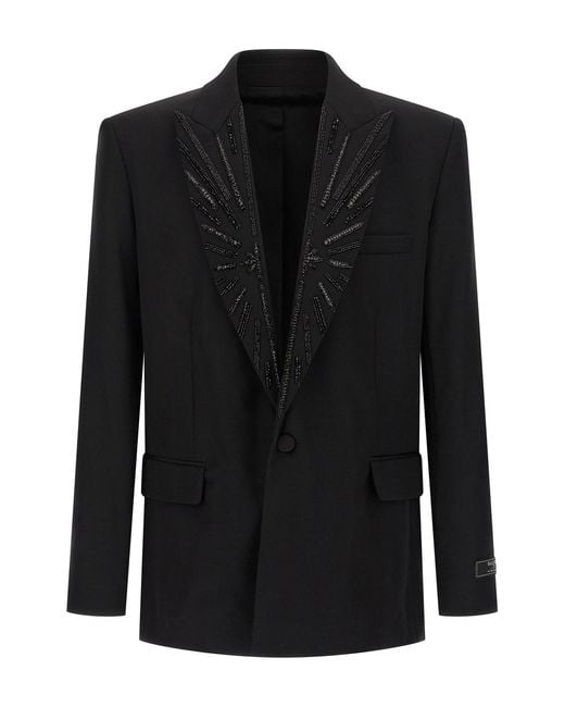 Balmain Black Crystal Blazer for men