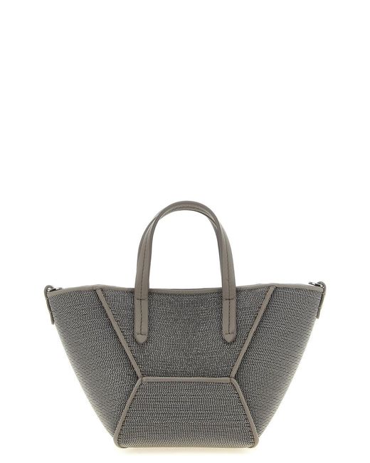 Brunello Cucinelli Gray 'bc Duo Mini Precious' Handbag