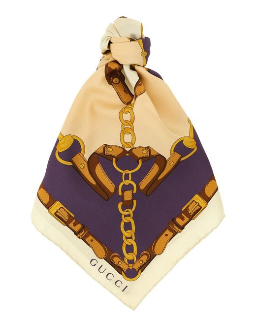 Gucci Blue 'morsetto' Silk Yore