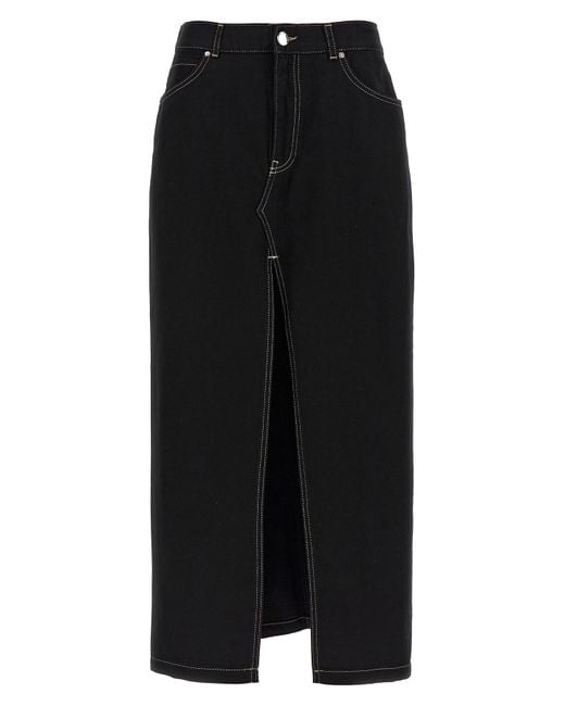 Pinko Black Maxi Slit Skirt