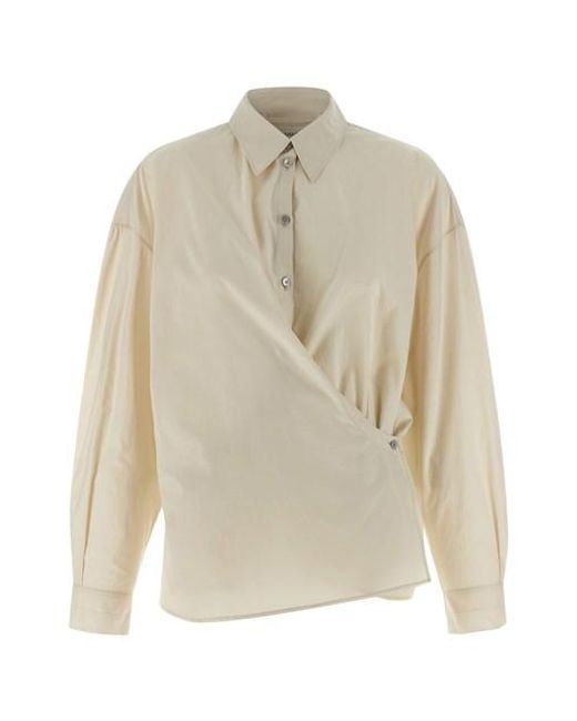 Camicia 'Straight Collar Twisted' di Lemaire in White