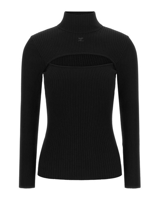 Courreges Black Cut-out Sweater
