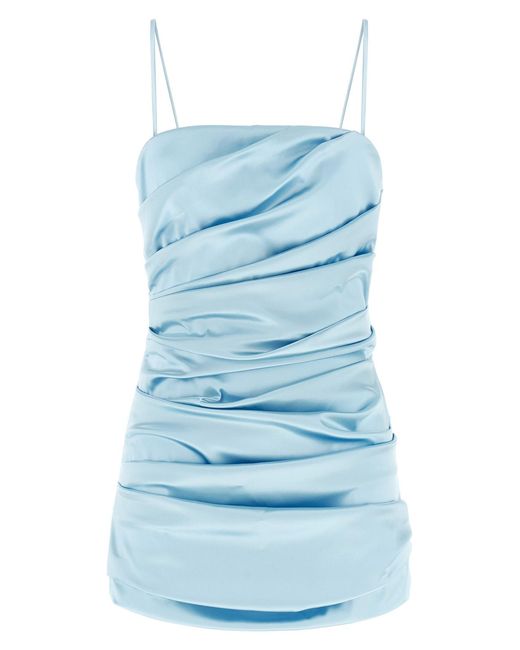 Dolce & Gabbana Blue Stretch Satin Dress