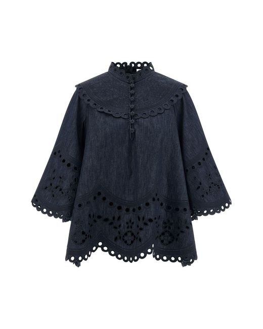 Zimmermann Blue 'mahon' Blouse