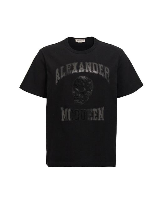 Alexander McQueen Black Logo Print T-shirt for men