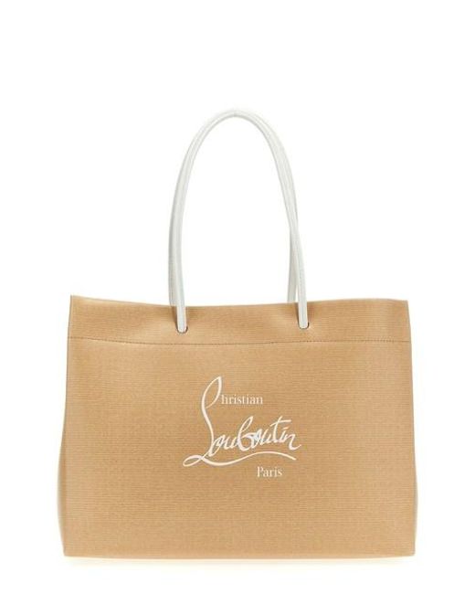 Christian Louboutin Natural 'kraftilou E/w Small' Shopping Bag