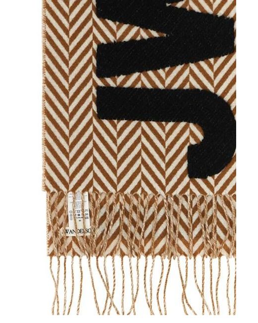 Sciarpa 'Herringbone Logo' di J.W. Anderson in Black da Uomo