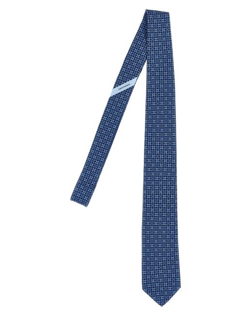 Ferragamo Blue Printed Tie for men