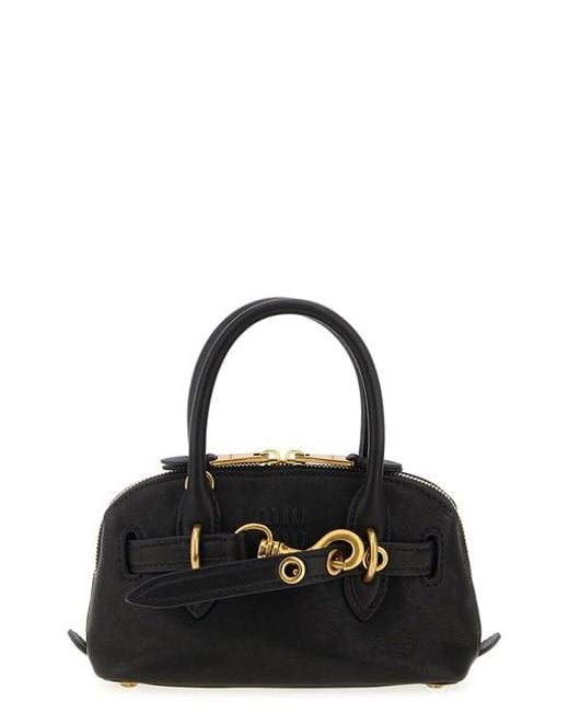 Borsa A Mano 'Aventure' Mini di Miu Miu in Black