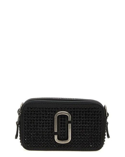 Marc Jacobs Black 'the Crystal Canvas Snapshot' Crossbody Bag