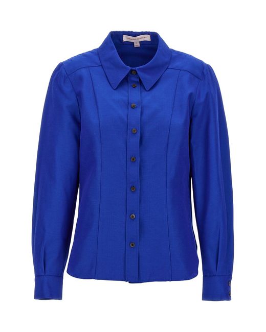 Carolina Herrera Blue Viscose Shirt