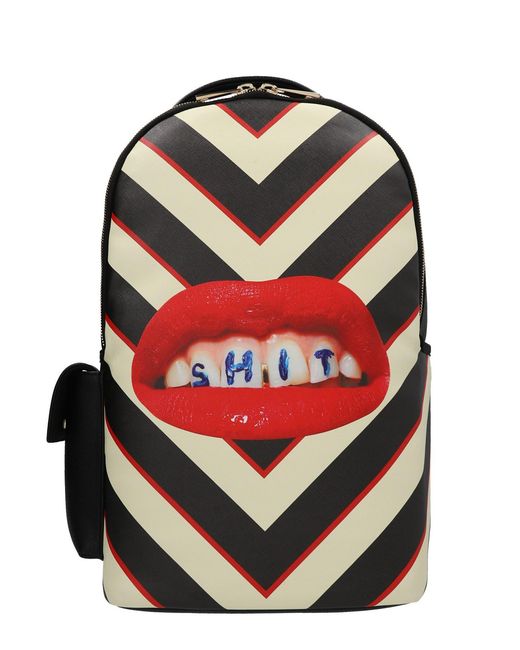 Seletti Black 'regimeenta Shit' Seenta X Toiletpaper Backpack