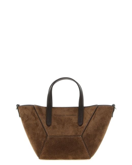 Brunello Cucinelli Brown 'bc Duo' Mini Handbag