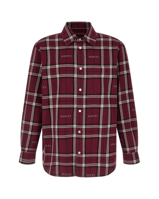 Gucci Red Tartan Shirt for men