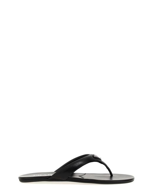 Prada logo hotsell flip flop
