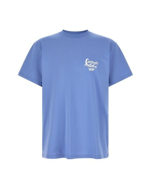 Carhartt Blue 'waves' T-shirt for men