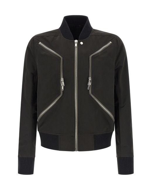 Rick Owens Black 'heizer Flight' Bomber Jacket for men