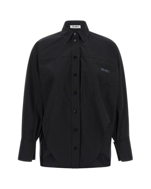 The Attico Black Shaped Hem Shirt