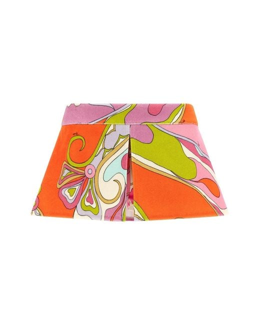 Emilio Pucci Red 'orchidee' Terry Shorts
