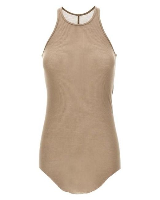 Tank top 'Basic Rib' di Rick Owens in Natural