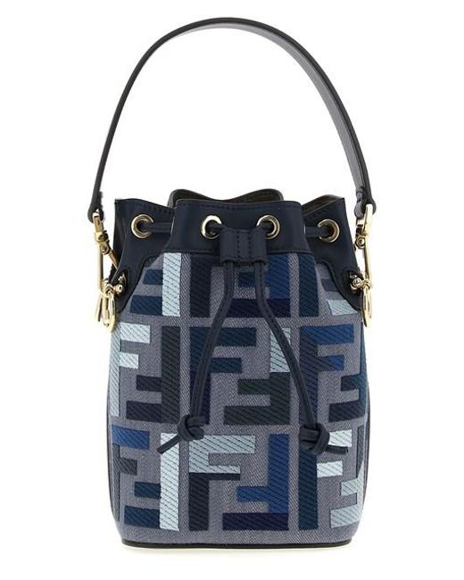 Fendi Blue 'Mon Tresor' Mini Bucket Bag